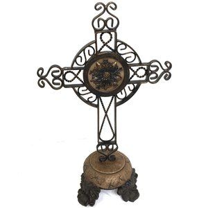 Standing Tabletop Metal Rustic Cross